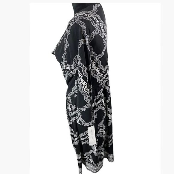 Maggy London Black and White Chains Dress with Cowl Neckline  Size 10  NWT - Picture 4 of 10